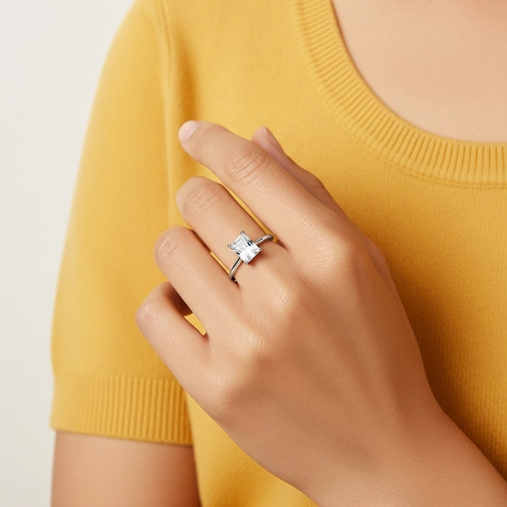 Plaqué Classique Bague de fiançailles