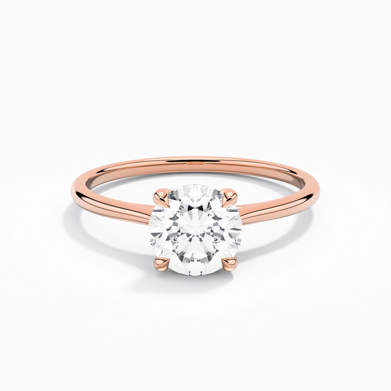 18K Rose Gold Plated Classic Engagement Ring