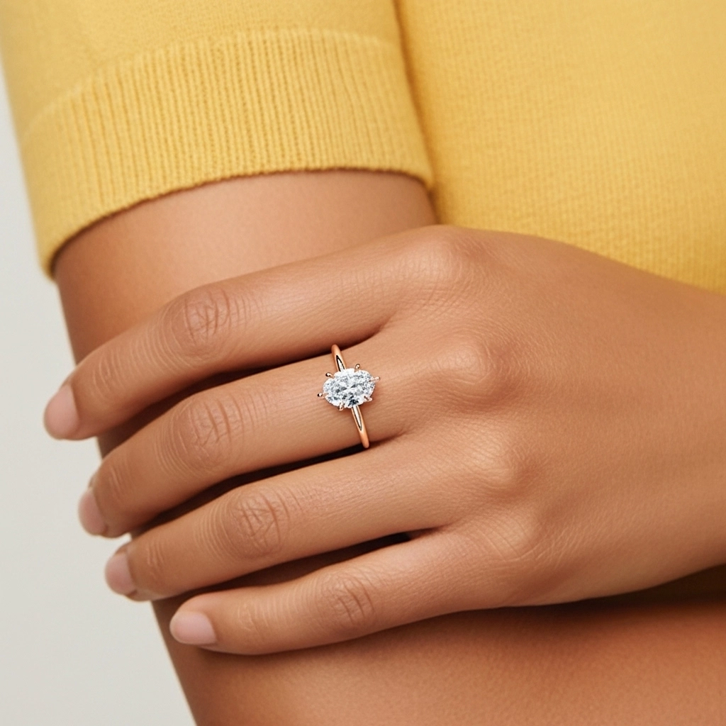 Blanc Moissanite Bague de fiançailles