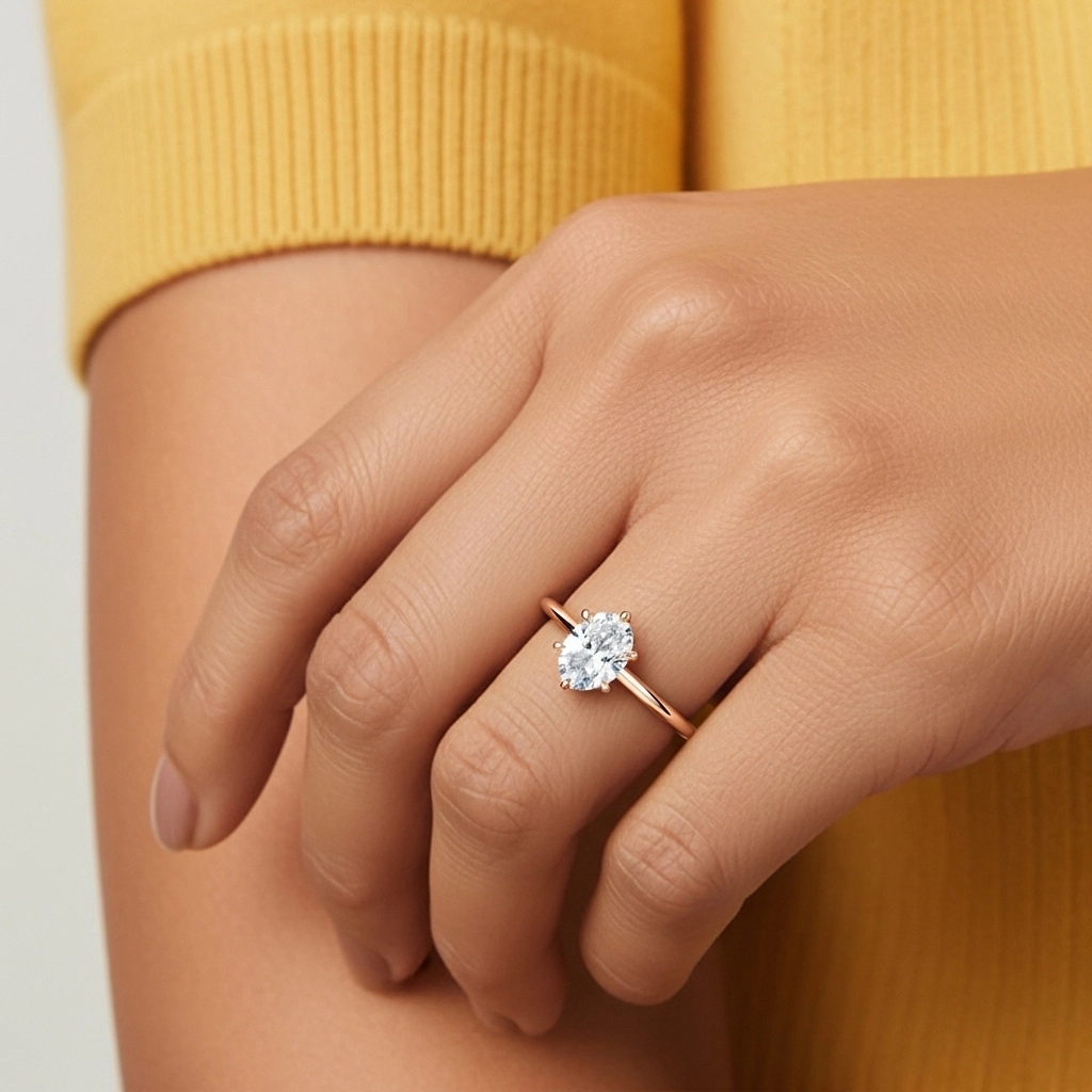 Blanc Moissanite Bague de fiançailles