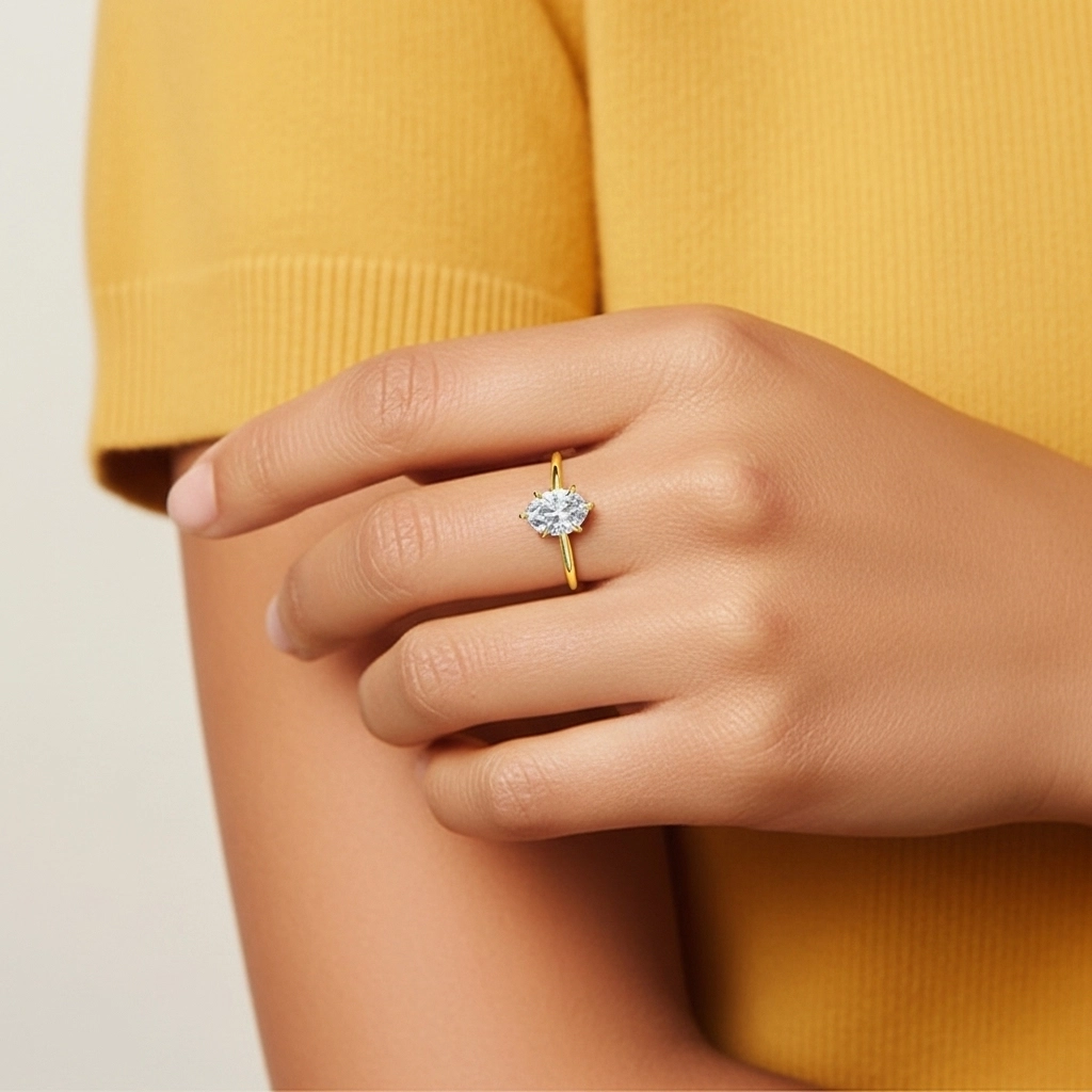 Blanc Moissanite Bague de fiançailles