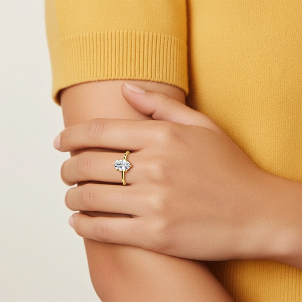 Blanc Moissanite Bague de fiançailles