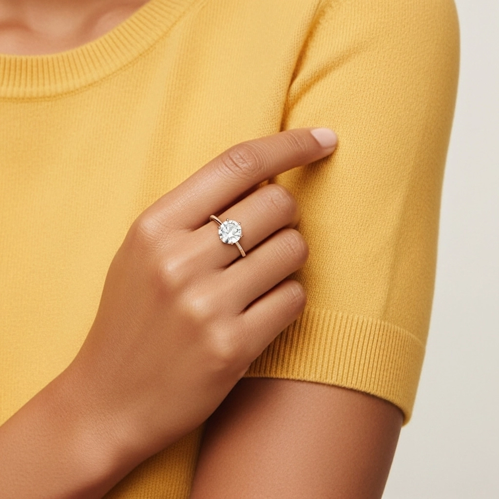 Blanc Moissanite Bague de fiançailles