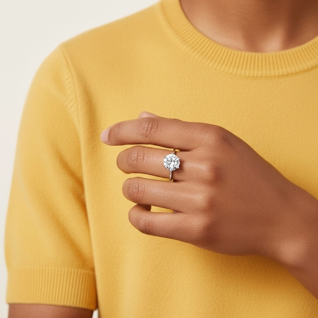 Blanc Moissanite Bague de fiançailles