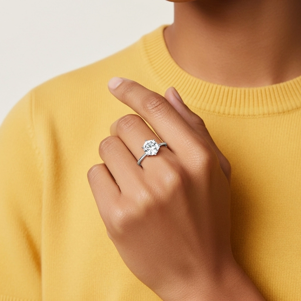 Blanc Moissanite Bague de fiançailles