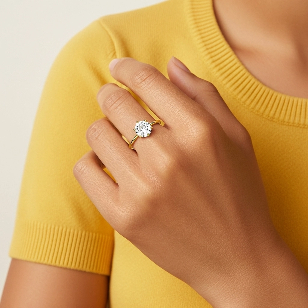 Blanc Moissanite Bague de fiançailles