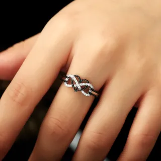 Black Plated Unique Anchor Heart Infinity Promise Ring