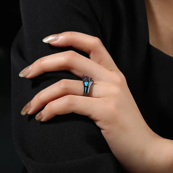 Heart Cut Engagement Ring Unique Women 2.00ct Mystic Topaz