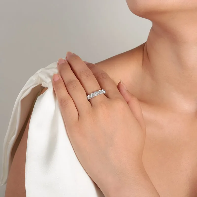 Retro Beaded Moissanite Wedding Ring