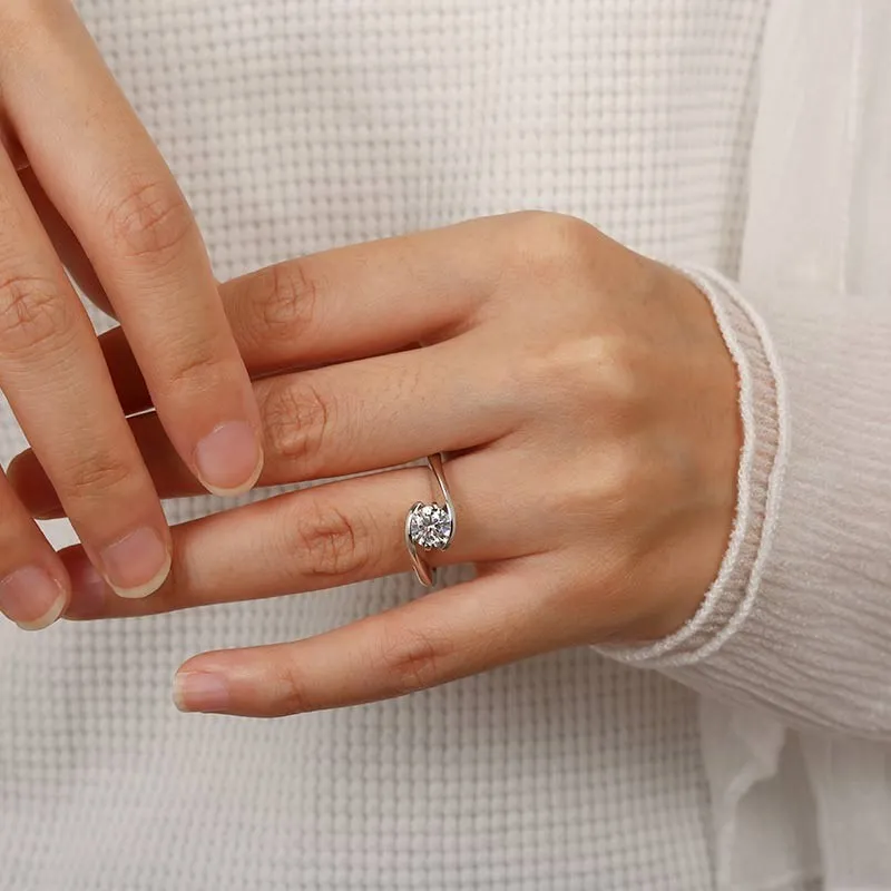 Platinum Moissanite Engagement Ring