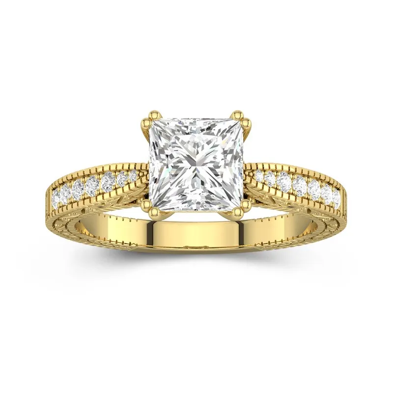 14K Gold Moissanite Engagement Ring