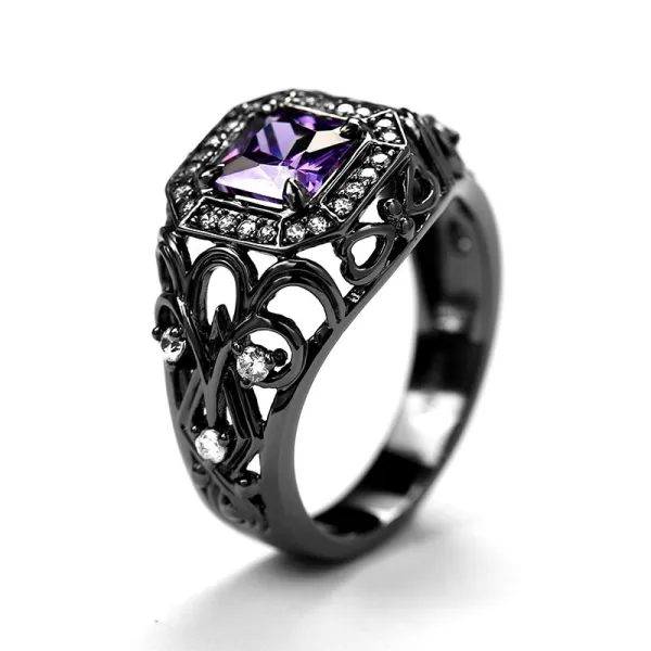 Gothic Vintage Ring Women 925 Sterling Silver Engagement Ring
