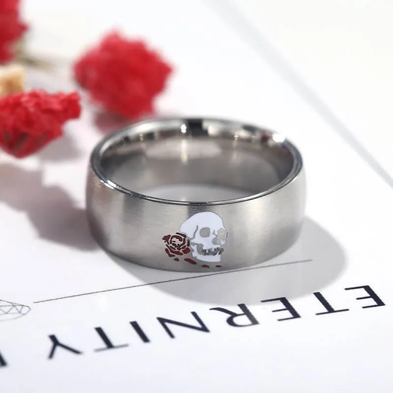 Gothique Rose Crâne Bague