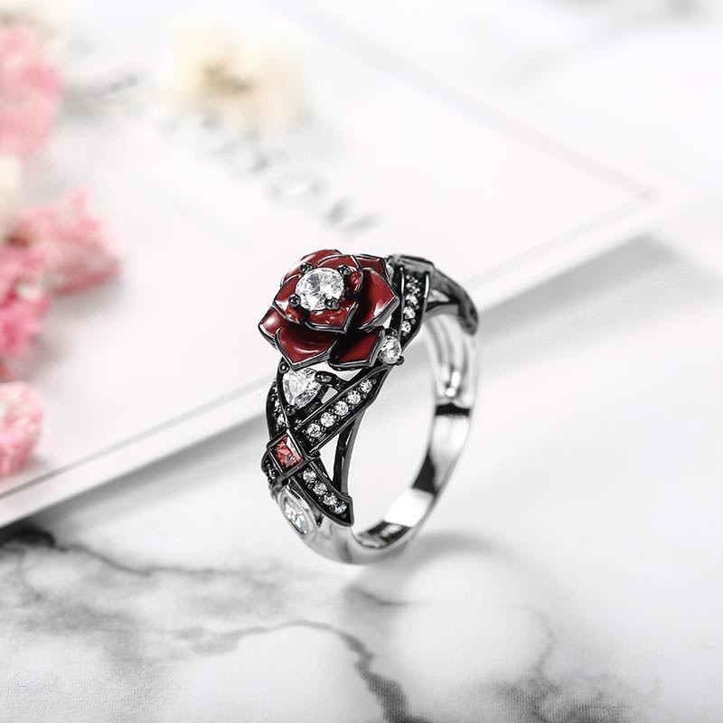 Red rose hot sale engagement ring