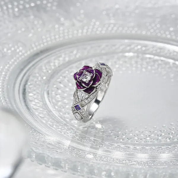 Crystal Heart Ring, Purple Heart Ring, Pink Heart Ring, Promise