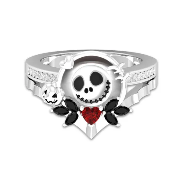Unique Skull Skeleton Promise Ring 925 Sterling Silver