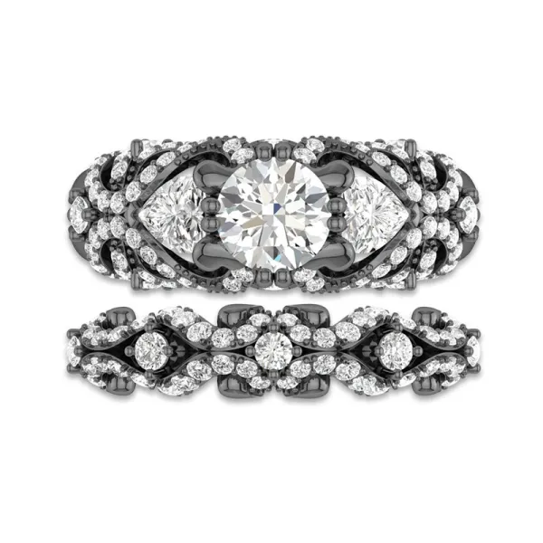Luxury Butterfly Ring Women 925 Sterling Silver Bridal Set