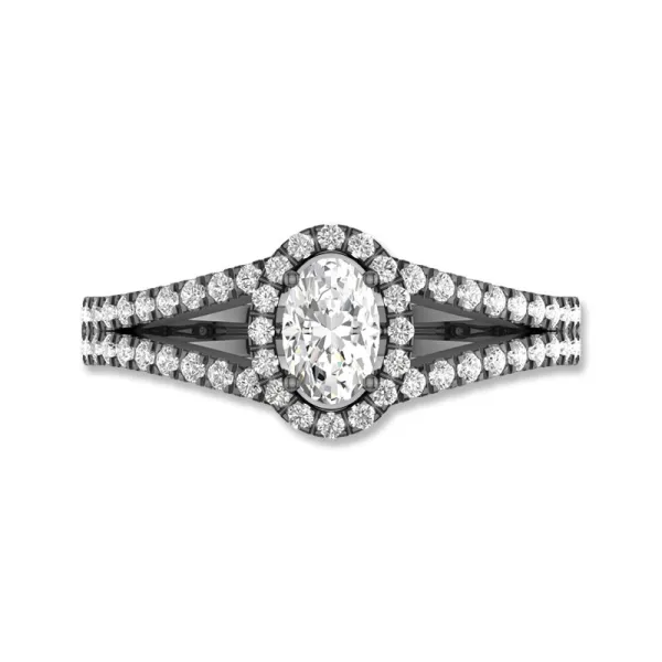 Split Shank Cubic Zirconia Engagement Ring In 925 Sterling Silver