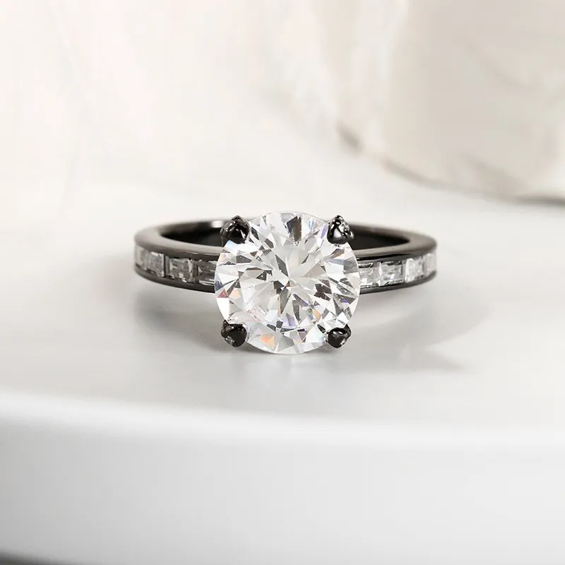 Hidden Halo Engagement Ring 3.50ct Cubic Zirconia