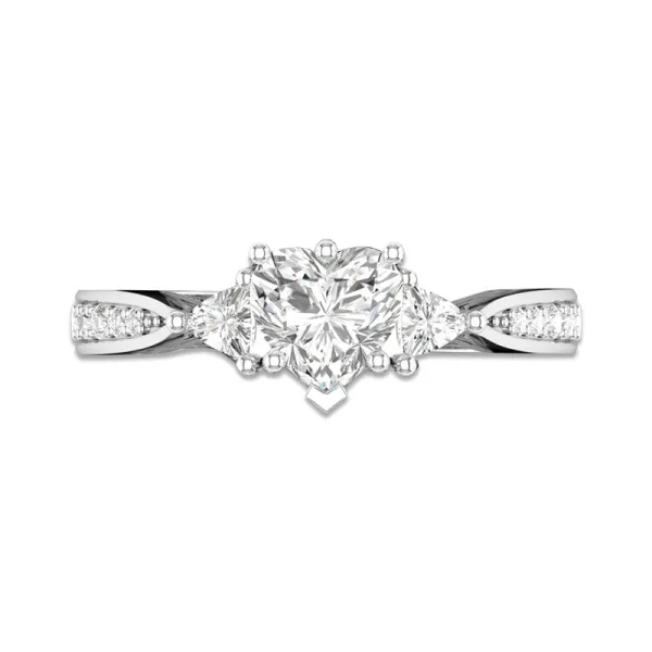 Classic Dainty Heart Cut Engagement Ring For Women