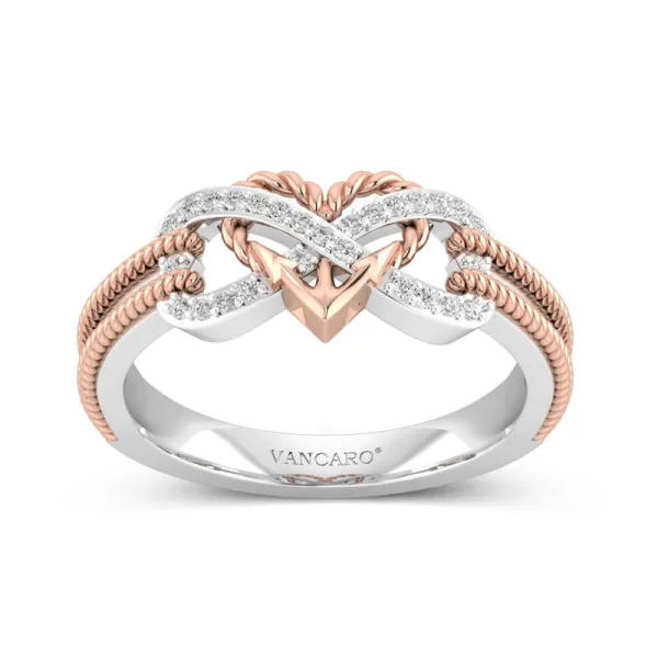 18K Rose Gold Plated 925 Sterling Silver Promise Ring