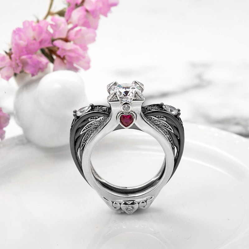 Minimalist Wedding Ring Set in White Gold | KLENOTA