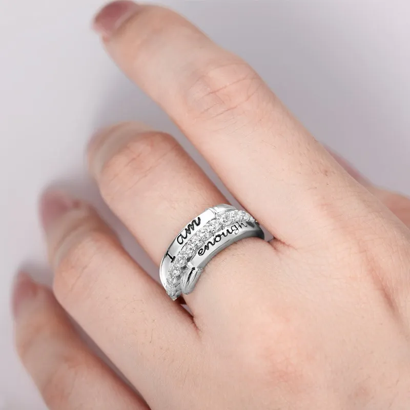 Unique Main Lettre Bague Pour Femme