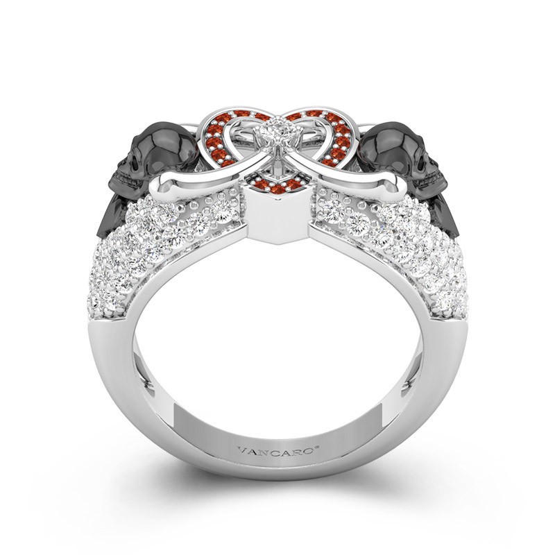  Skull  Ring  For Women With Infinity Heart Adorned Wedding  