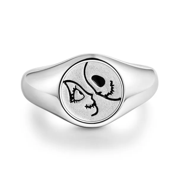 Gothic Skull Women Engagement Ring In 925 Sterling Silver