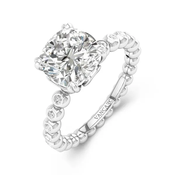 Half Eternity Prong Cubic Zirconia Engagement Ring In 925 Sterling Silver