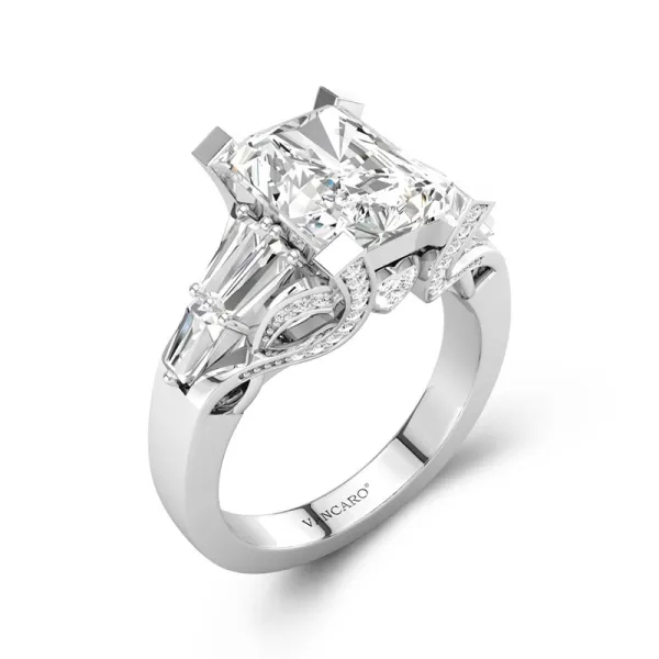 Princess Cut Engagement Ring Art Deco Women 2.50ct Cubic Zirconia