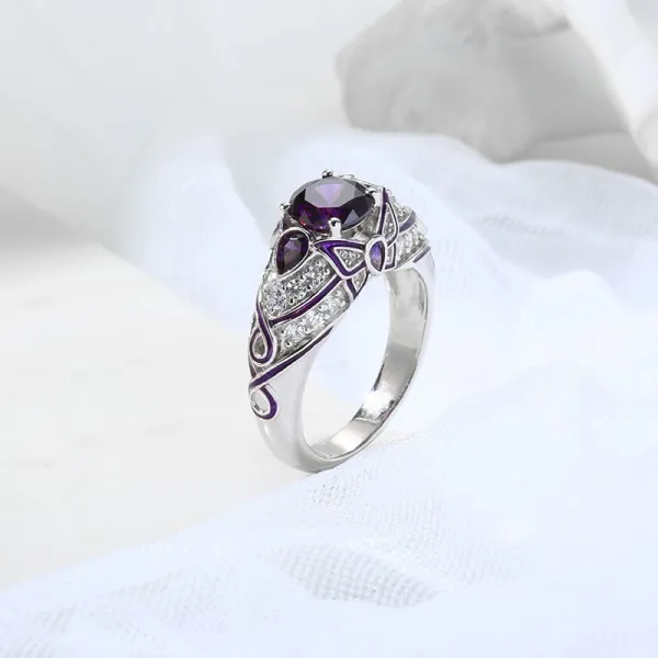 Baroque Nature Butterfly Ring Women 925 Sterling Silver Engagement Ring
