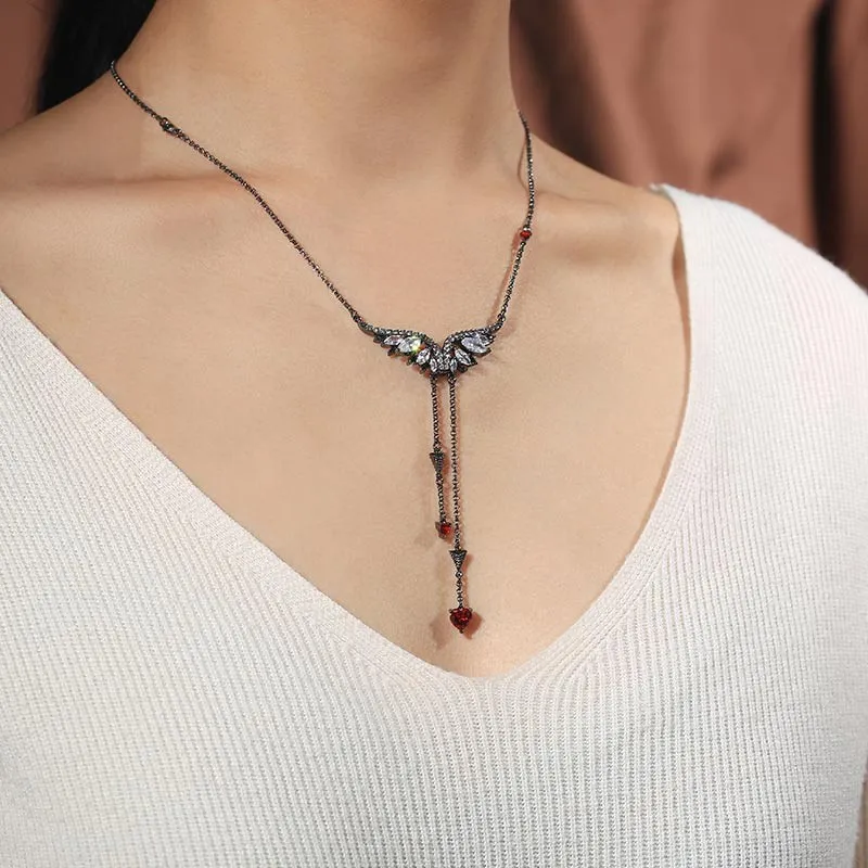 Gothic Wing Pendant Necklace