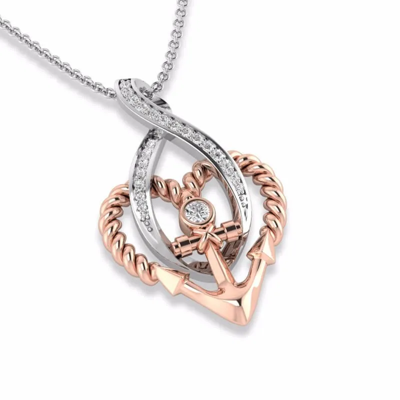 Classic Infinity Heart Anchor Pendant Necklace