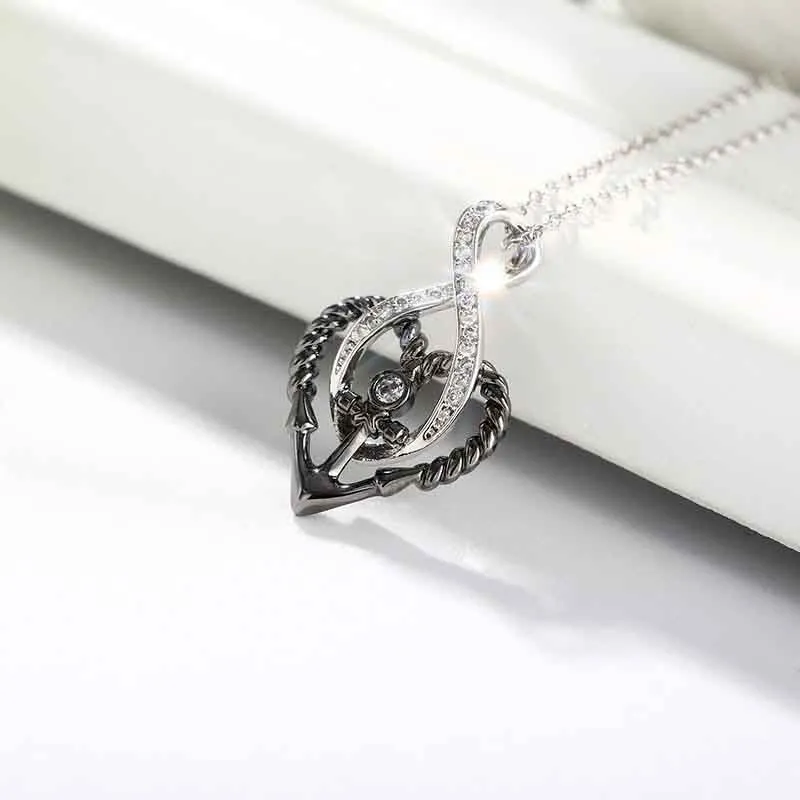 Classic Infinity Heart Anchor Pendant Necklace