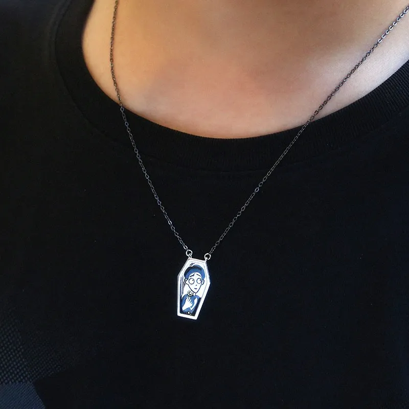 Gothic Coffin Pendant Necklace