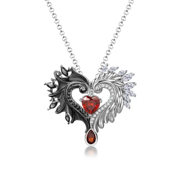 Gothic Wing Silver Plated Pendant Necklace