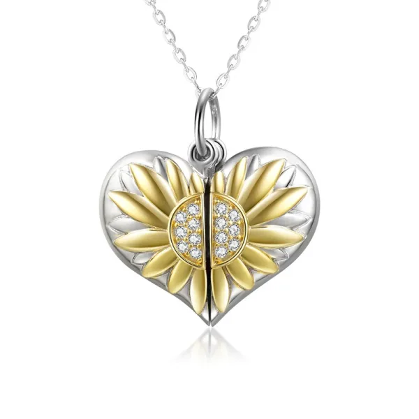 Custom Engrave Sunflower Necklace for Women