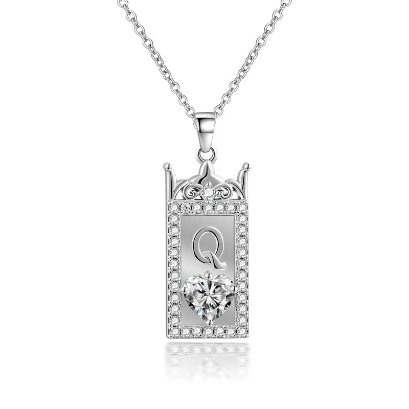 Unique Letter Silver Plated Pendant Necklace