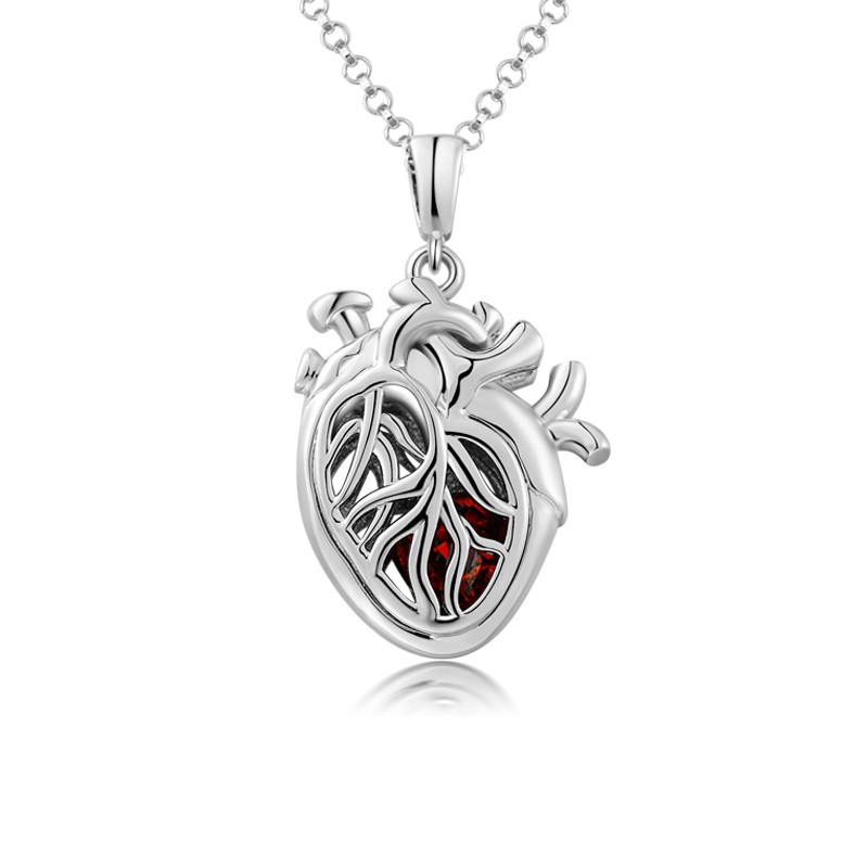 Anatomical Heart Necklace Gothic Jewelry Hollow Out Pendant Vancaro - Anatomical Heart Pendant Anatomical Heart Necklace Gothic Jewelry Hollow Out Pendant Vancaro - Anatomical Heart Pendant
