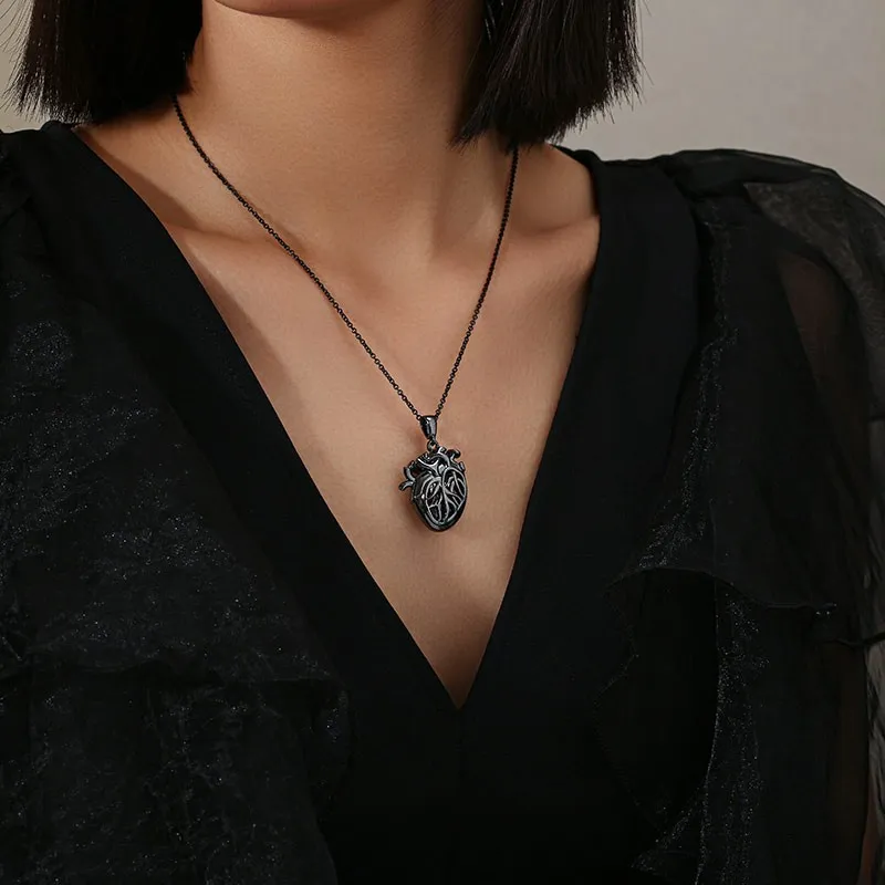 Necklace Women Girls Jewelry Lady Heart Pendant Gothic Tattoo Short Black  Moon Acsergery Gift
