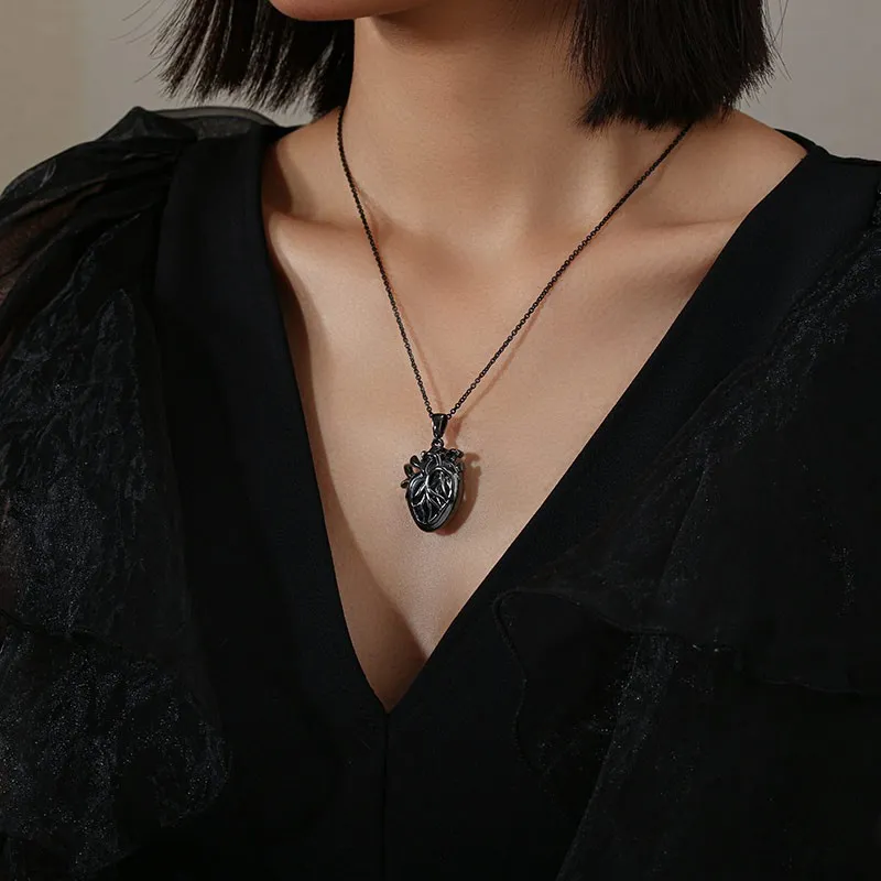 Necklace Women Girls Jewelry Lady Heart Pendant Gothic Tattoo Short Black  Moon Acsergery Gift