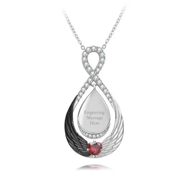 Classic Infinity Wing Silver Plated Pendant Necklace