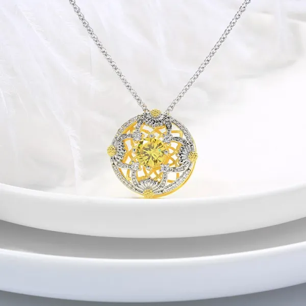 Nature Daisy 18K Yellow Gold Plated Pendant Necklace