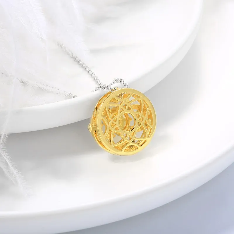 Nature Daisy Pendant Necklace Yellow Round