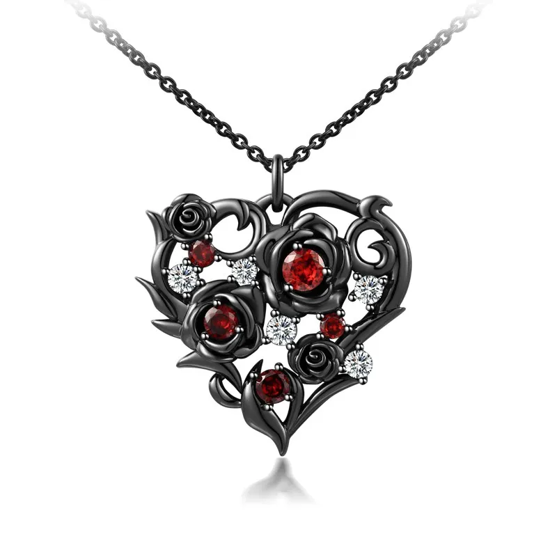 Gothic Nature Rose Necklace Pendant