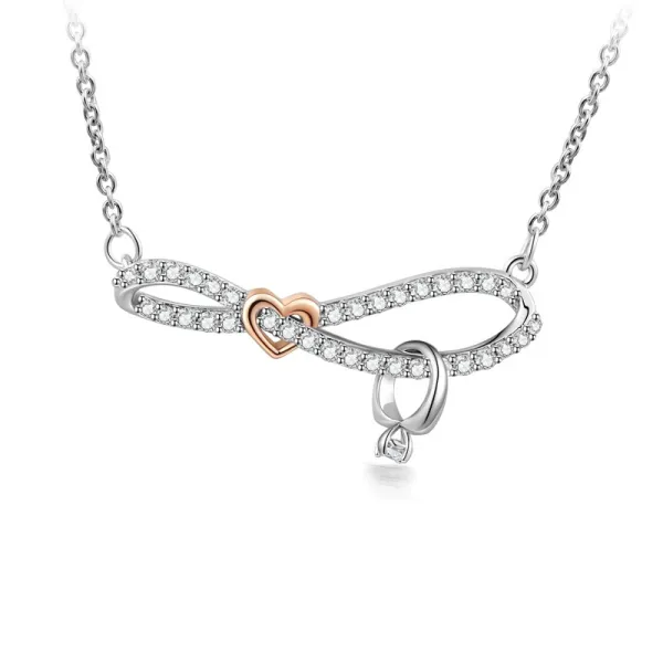 Dainty Infinity 18K Rose Gold Plated Pendant Necklace