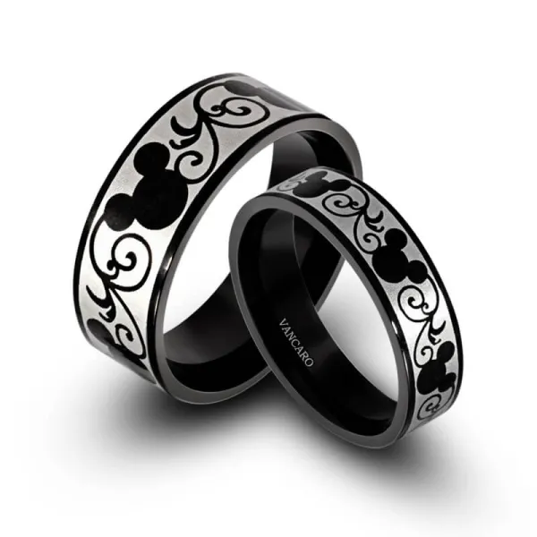 Unique Mouse Ring Couple Titanium Steel Couple Ring