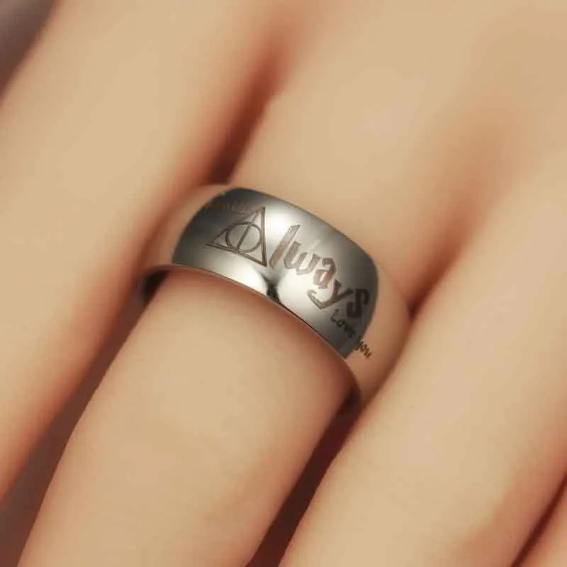 Unique Letter Men Titanium Steel Wedding Band