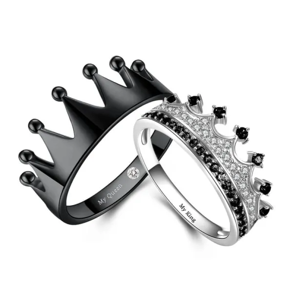 Unique Crown Ring Couple 925 Sterling Silver Couple Ring